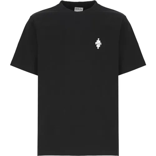 Schwarzes T-Shirt mit bedruckten Logos - Marcelo Burlon - Modalova