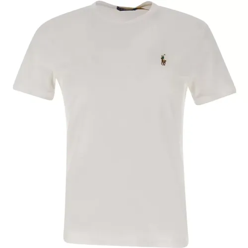 Weiße Baumwoll-T-Shirt mit Logo , Herren, Größe: 2XL - Polo Ralph Lauren - Modalova