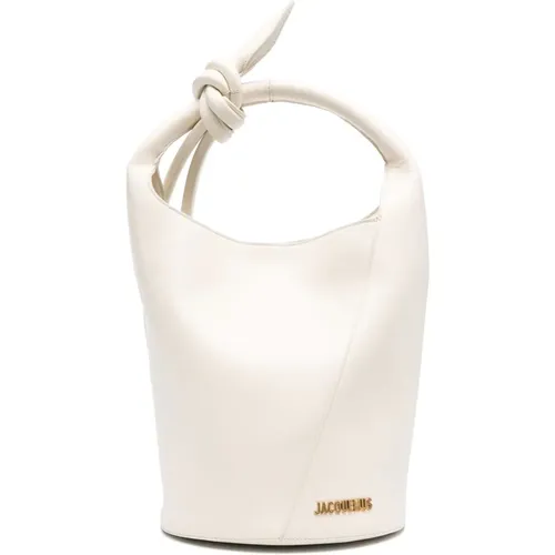 Weiße Mini Knotted Bucket Tasche - Jacquemus - Modalova