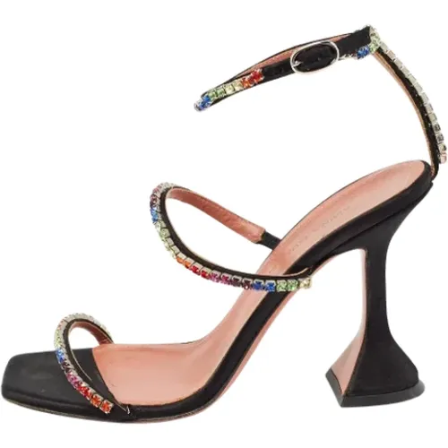 Pre-owned Satin sandals , female, Sizes: 2 UK - Amina Muaddi Pre-owned - Modalova
