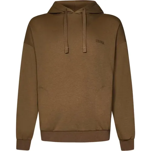 Luxurious Tone-on-Tone Logo Sweatshirt , male, Sizes: M, S - Ermenegildo Zegna - Modalova