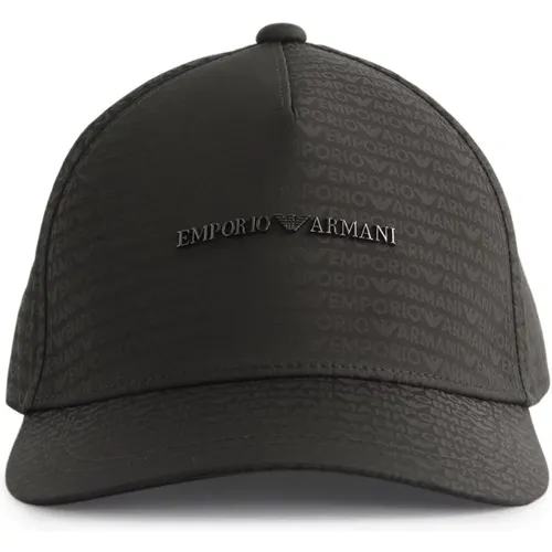 Branded Hat with All-Over Print , unisex, Sizes: ONE SIZE - Emporio Armani - Modalova