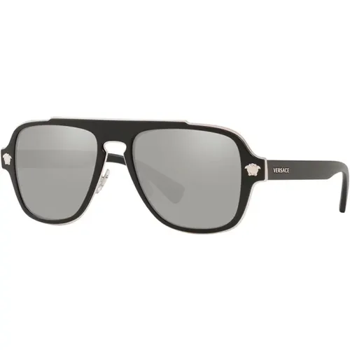 Ve2199 10006G Sunglasses , male, Sizes: 56 MM - Versace - Modalova