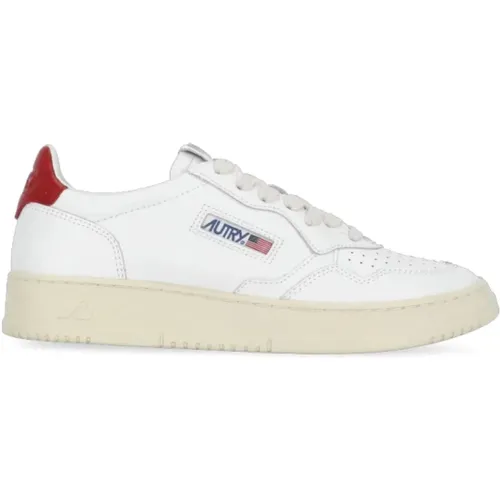 Leather Sneakers with Embroidered Logo , female, Sizes: 3 UK - Autry - Modalova