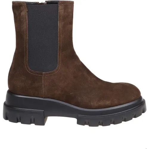 Braune Wildleder Stiefeletten Wald - AGL - Modalova