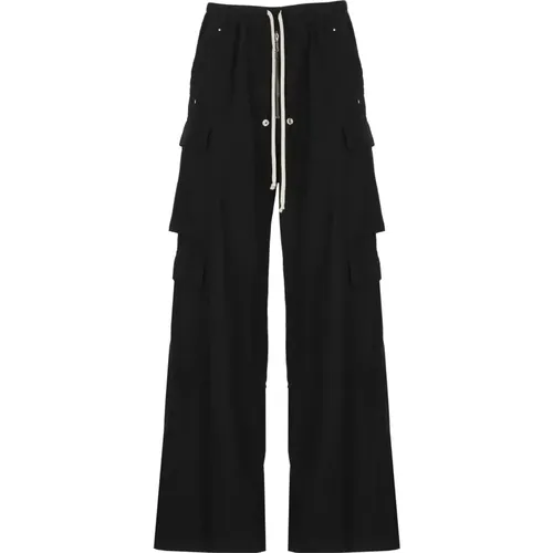 Schwarze Cargo Hose Elastischer Bund Kordelzug - Rick Owens - Modalova