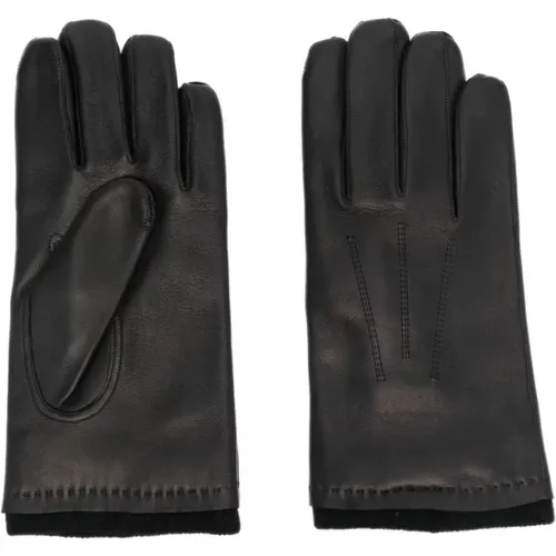 Leather Gloves - 100% Leather, Wool Lining , male, Sizes: 9 1/2 IN - PAUL & SHARK - Modalova