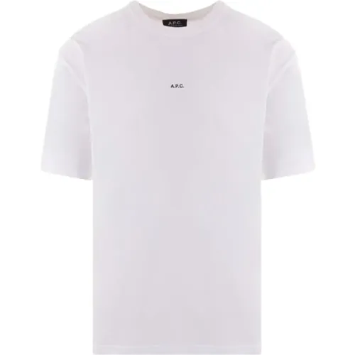 Weißes Baumwoll-Jersey-Logo-T-Shirt,Logo Print Weißes T-Shirt - A.p.c. - Modalova