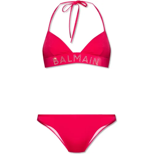 Bikini mit Logo , Damen, Größe: 2XS - Balmain - Modalova
