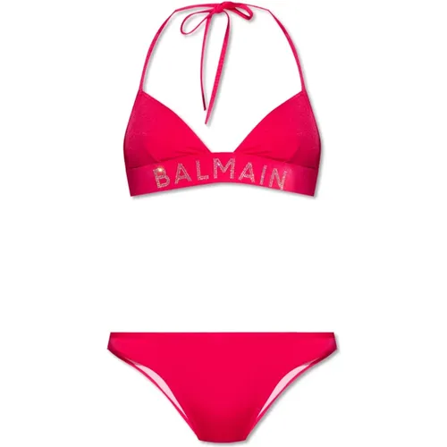 Bikini mit Logo , Damen, Größe: M - Balmain - Modalova