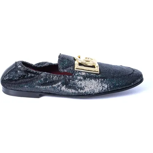 Sequins Slipper Loafers for Men , male, Sizes: 11 UK, 10 UK, 10 1/2 UK, 12 UK, 6 UK - Dolce & Gabbana - Modalova