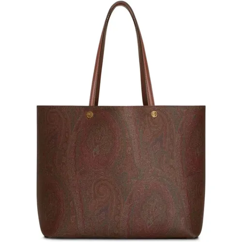 Brown Paisley Jacquard Shopping Bag , female, Sizes: ONE SIZE - ETRO - Modalova