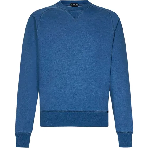 Blauer Rippstrickpullover Regular Fit - Tom Ford - Modalova