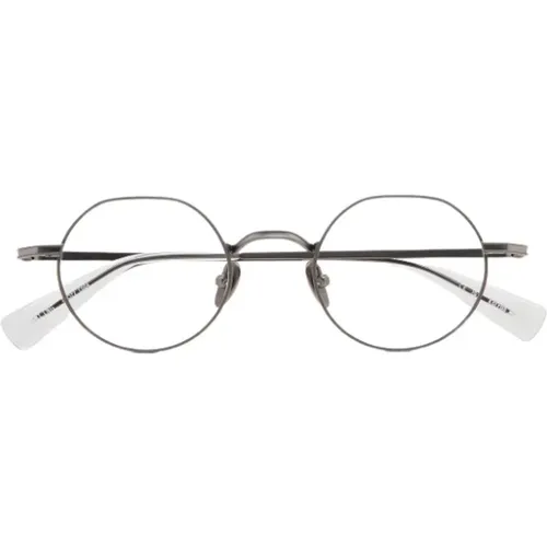 Dark Grey Round Steel Frame Glasses , female, Sizes: ONE SIZE - Kaleos - Modalova