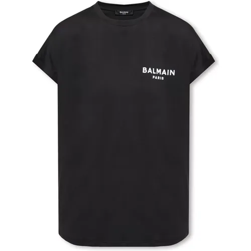 T-Shirt mit Logo , Damen, Größe: XS - Balmain - Modalova