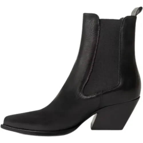 Erhöhen Sie Ihren Stil mit schwarzen Leder-Texano-Stiefeln , Damen, Größe: 36 EU - Elena Iachi - Modalova