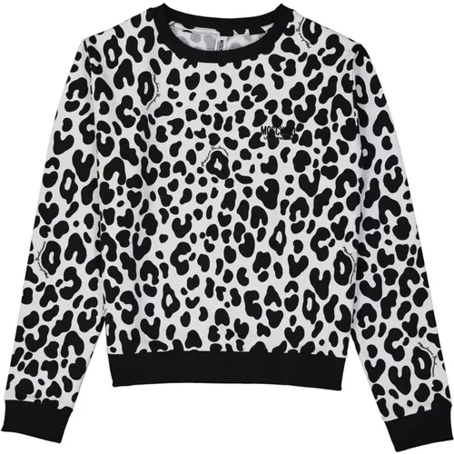 Leopard Print Sweatshirt for Women , female, Sizes: S, L, XS - Moschino - Modalova