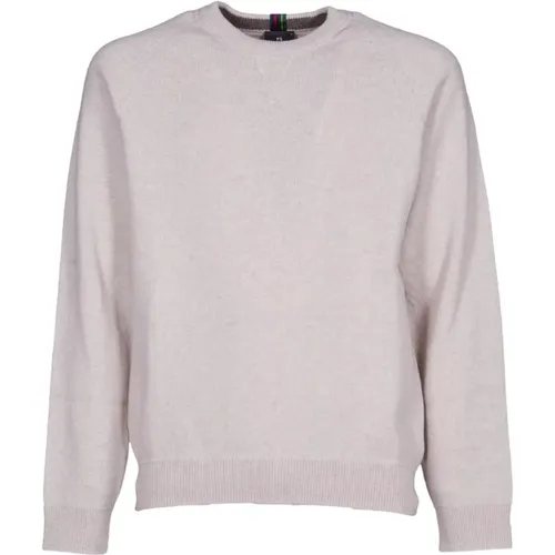 Off White Wollpullover Rundhalsausschnitt , Herren, Größe: M - PS By Paul Smith - Modalova