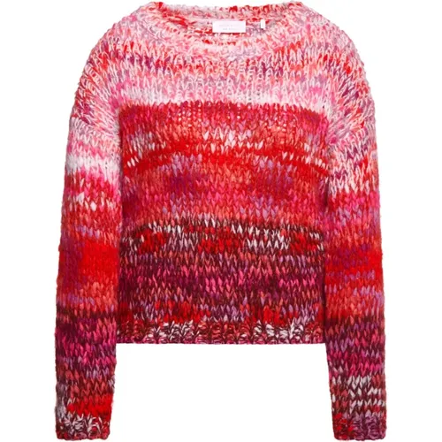 Print Yarn Crew Neck Sweater , Damen, Größe: L - RICH & ROYAL - Modalova