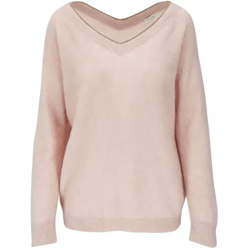 Double Collar Mohair Sweater , female, Sizes: XS, S - BRUNELLO CUCINELLI - Modalova