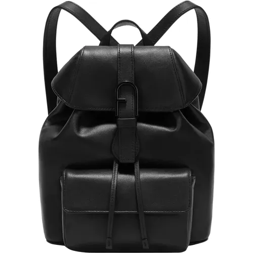 Stylischer Rucksack aus genarbtem Leder,Backpacks - Furla - Modalova