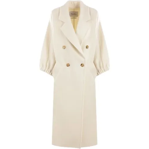 Ivory Cashmere Double-Breasted Coat , female, Sizes: 2XS, XS - Max Mara - Modalova
