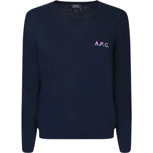 Fine Knit Sweater with Embroidered Logo , female, Sizes: S, M - A.p.c. - Modalova