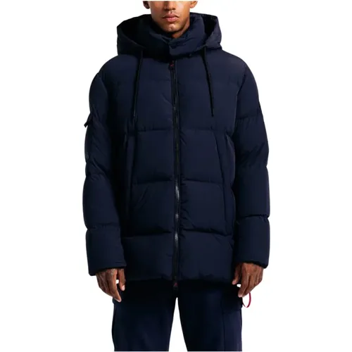 Quilted Jacket with High Collar and Hood , male, Sizes: L, M, S, XL - Afterlabel - Modalova