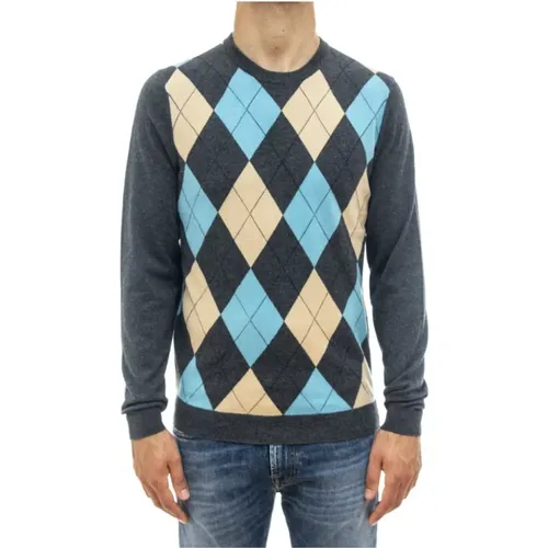Round Argyle Sweater , male, Sizes: XL - Sun68 - Modalova