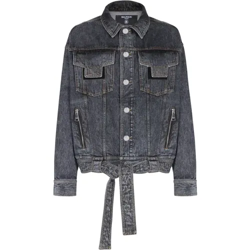 Übergroße Jeansjacke Balmain - Balmain - Modalova