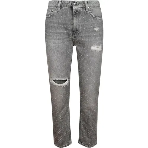 Strass Jeans mit Strasssteinen , Damen, Größe: W26 - Dondup - Modalova