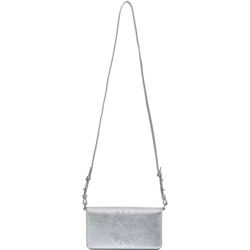 Silver Circle Logo Crossbody Bag , female, Sizes: ONE SIZE - Stella Mccartney - Modalova