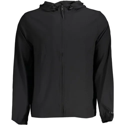 Polyester Sports Jacket with Hood and Zip , male, Sizes: XL, 2XL, S, M, L - Calvin Klein - Modalova