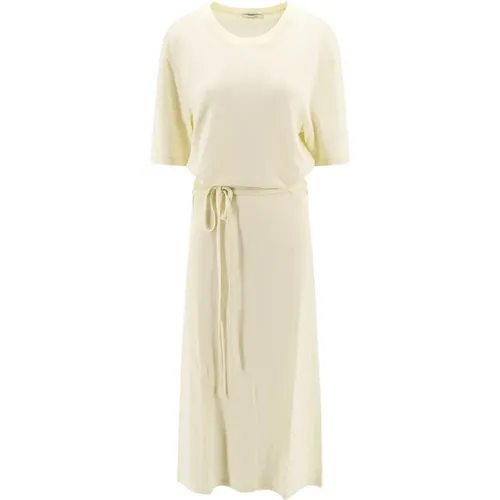 Gelbes Kleid mit Rundhalsausschnitt und Kurzen Ärmeln - Lemaire - Modalova