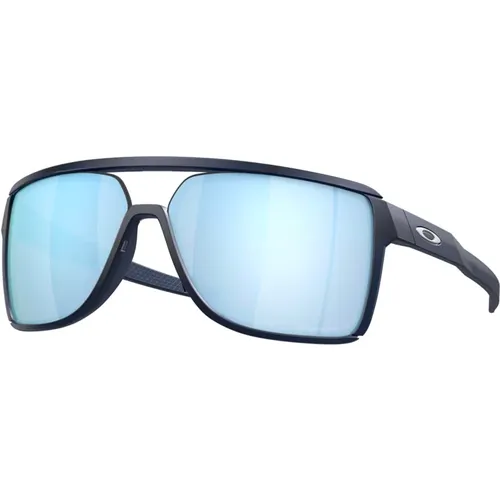 Castel Sonnenbrille - Transparentes Mattblau/Prizm Tiefes Wasser , Herren, Größe: 63 MM - Oakley - Modalova