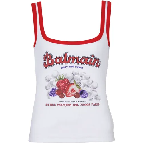 Tanktop mit Fruit-Print , Damen, Größe: M - Balmain - Modalova