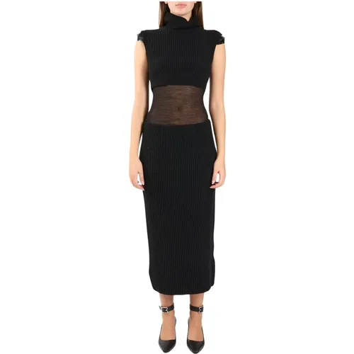 Geripptes Kaschmir-Strickkleid mit Crop - SPORTMAX - Modalova