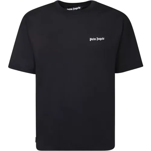 Minimal Cotton T-Shirt with Embroidered Logo , male, Sizes: L - Palm Angels - Modalova