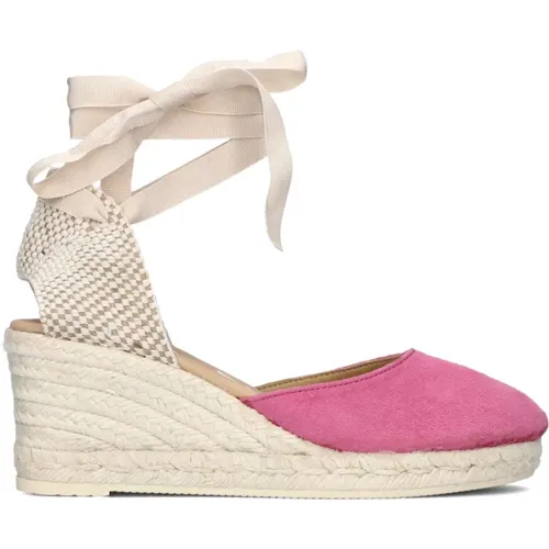 Rosa Beige Espadrilles mit Knöchelband , Damen, Größe: 40 EU - Manebí - Modalova