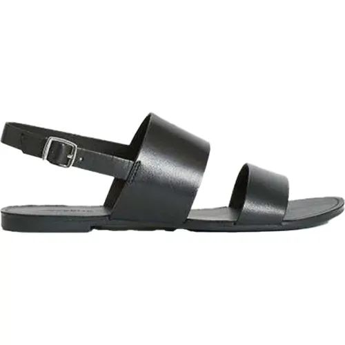 Schwarze Leder Flache Sandalen , Damen, Größe: 36 EU - Vagabond Shoemakers - Modalova