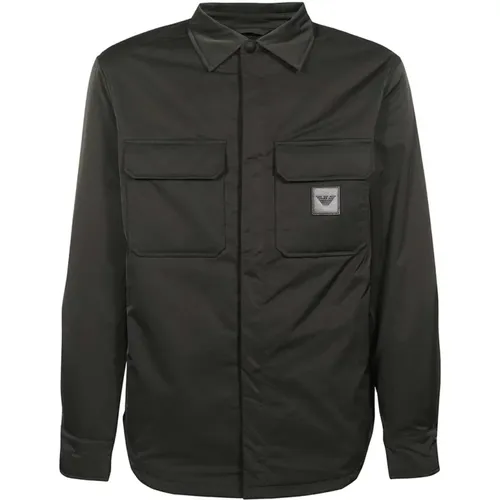 Klassische Windbreaker Jacke , Herren, Größe: M - Emporio Armani - Modalova