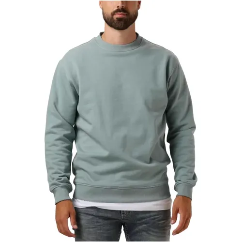 Blaue Crewneck Loose Fit Pullover , Herren, Größe: S - Pure Path - Modalova