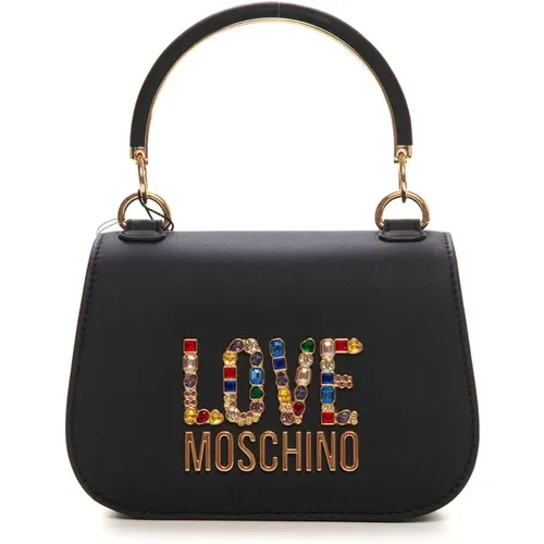 Schicke Kleine Tasche mit Strass-Logo , Damen, Größe: ONE Size - Love Moschino - Modalova