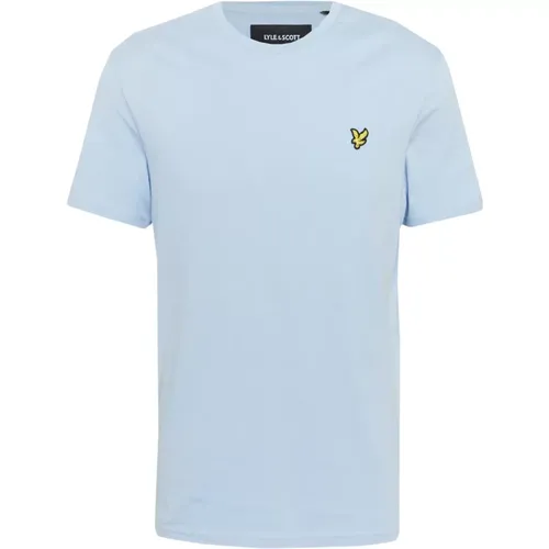 Hellblaues T-Shirt mit gesticktem Logo , Herren, Größe: XS - Lyle & Scott - Modalova