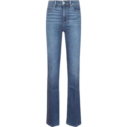 Blaue Stretch-Baumwoll-Flared-Jeans , Damen, Größe: W27 - Paige - Modalova