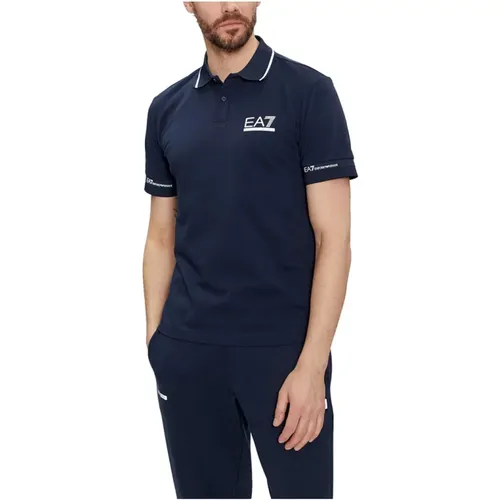 Blaues Polo-Shirt für Männer , Herren, Größe: 2XL - Emporio Armani EA7 - Modalova