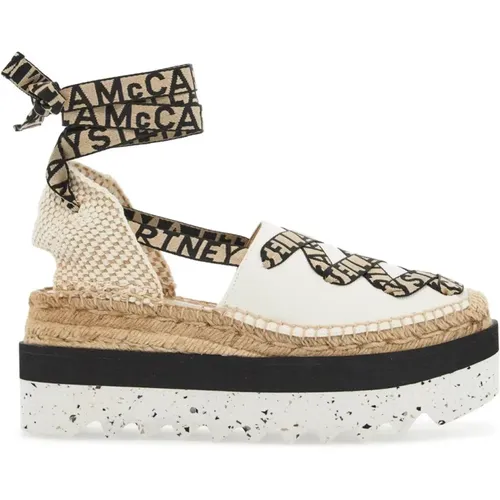 Gaia Wedge Espadrilles mit Logoed Bändern , Damen, Größe: 38 EU - Stella Mccartney - Modalova