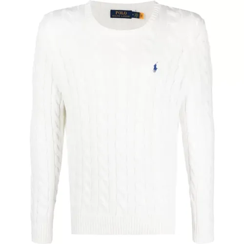 Weiße Sweaters mit Exklusiver Pony-Stickerei , Herren, Größe: XL - Polo Ralph Lauren - Modalova