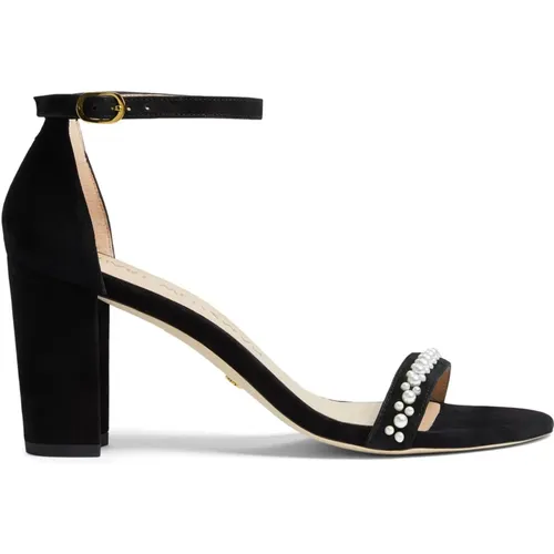 Suede Sandals with Pearl Detail , female, Sizes: 5 UK - Stuart Weitzman - Modalova