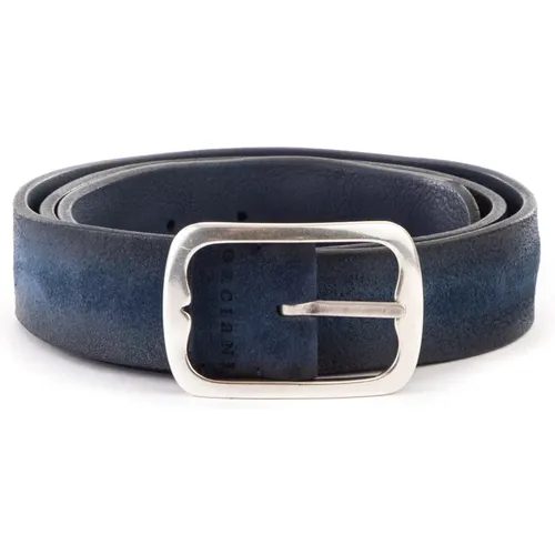Reversible Suede Belt with Silver Buckle , male, Sizes: 90 CM - Orciani - Modalova